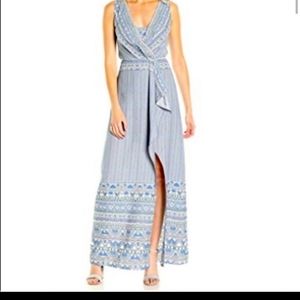 BCBGMaxAzria Blue Patterned Maxi Dress